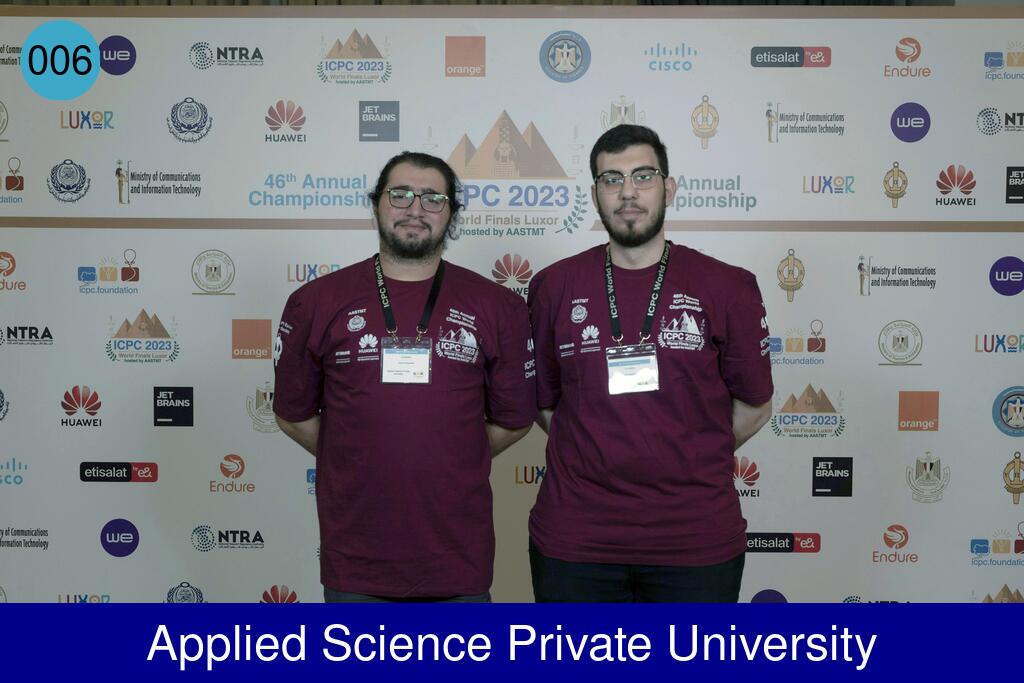 Picture of team Applied Science Private University
